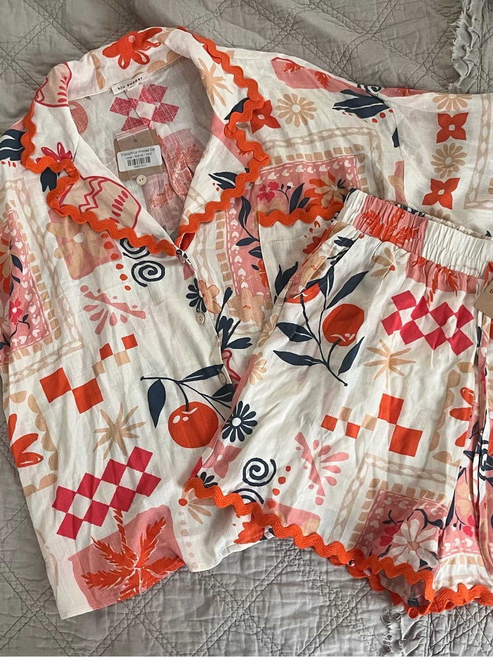 Blu Pepper Set in Orange, Navy & Cream